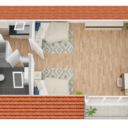 1-room - Parking - Balcony - Wlan - Smart-tv - Kitchen